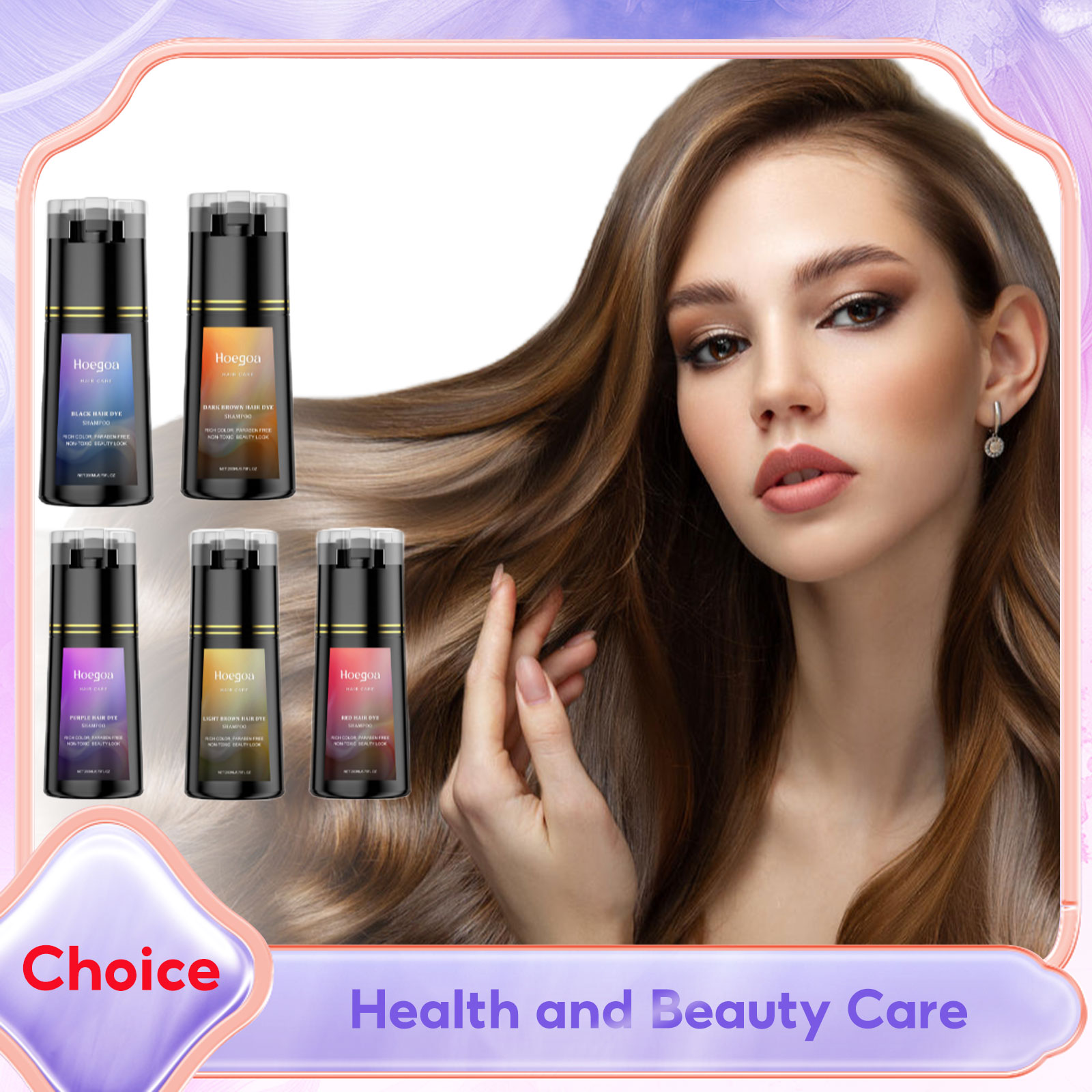 Hair Care Natural Ingredients - Haarfärbe-Shampoo zur Abdeckung grau-weißer Haare, 3-in-1,