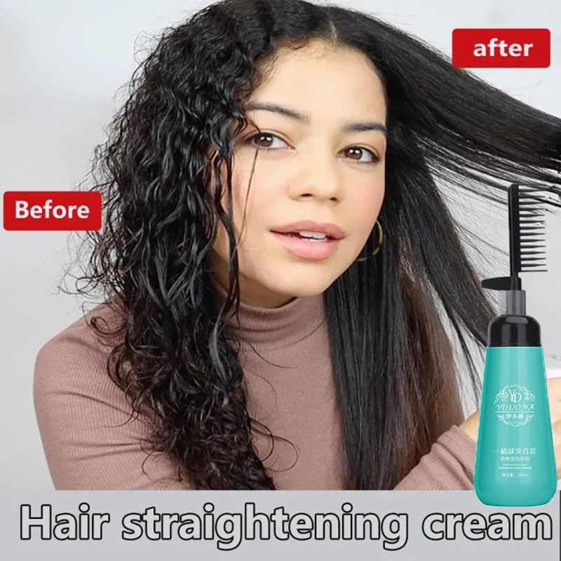 Keratin Treatment Set - Keratin-Haarglättungscreme und Kamm-Set, 180 ml, Seide