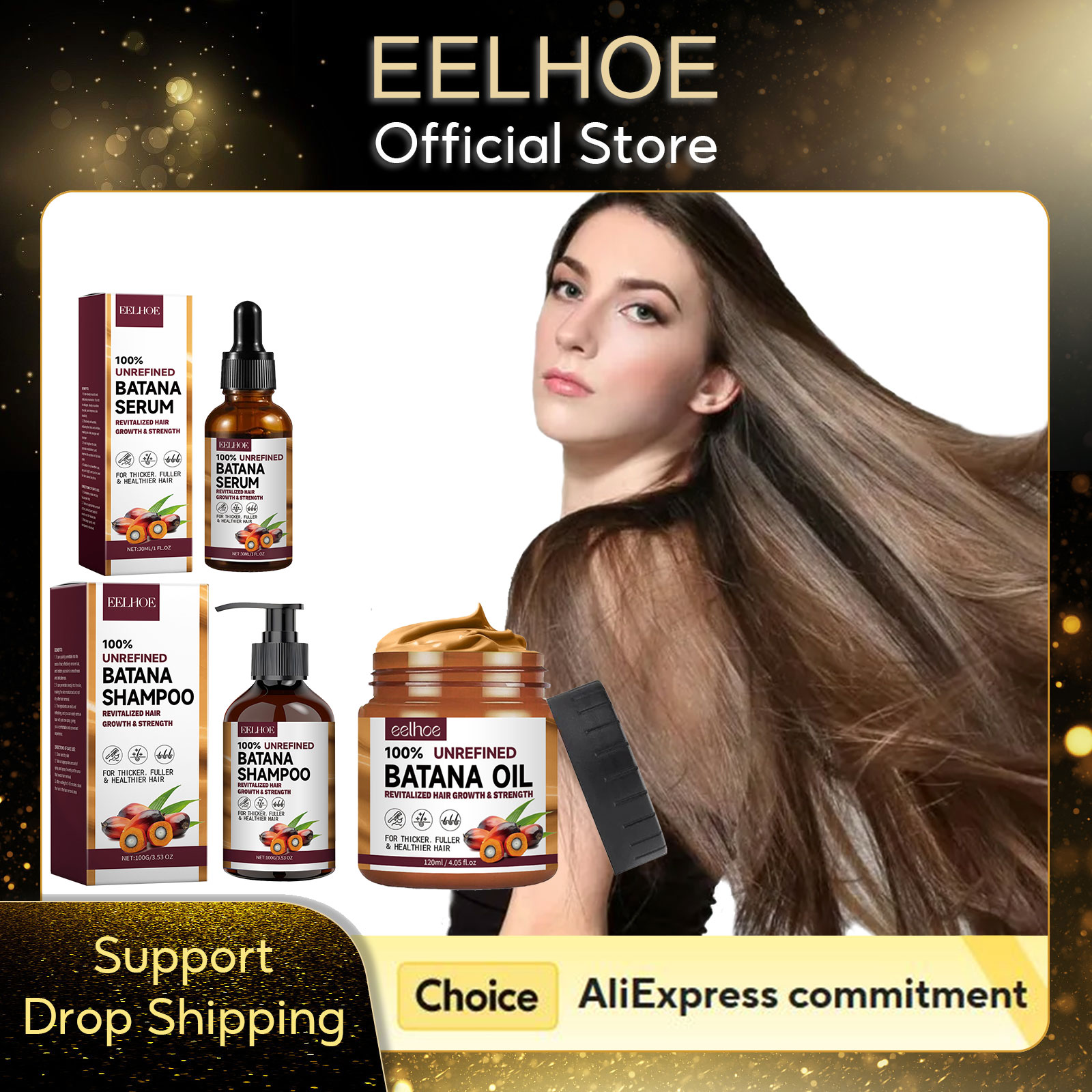 Keratin Treatment Set - EELHOE Natürliches Batana-Öl, tief feuchtigkeitsspendendes, glattes,